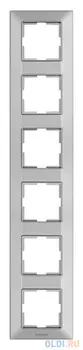Рамка Panasonic Arkedia Slim WNTF08162SL-RU 6x вертикальный монтаж пластик серебро (упак.:1шт)