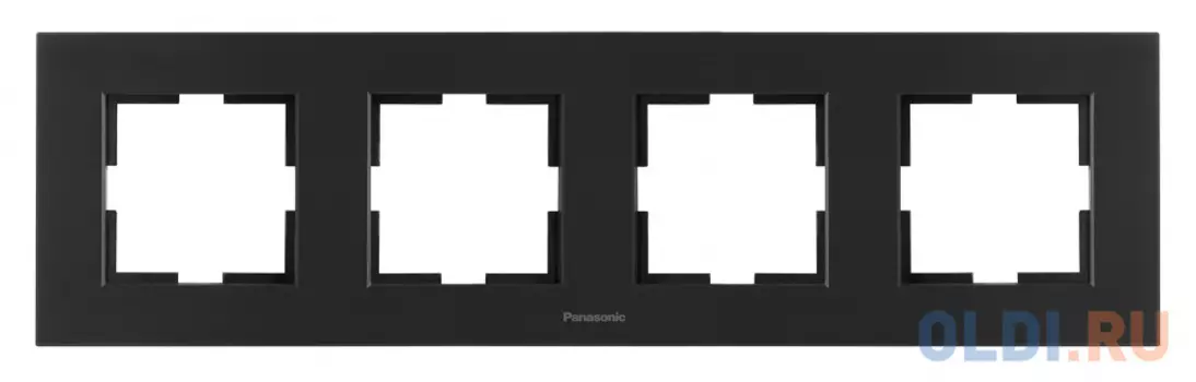 Рамка Panasonic Karre Plus WKTF08043AB-RU 4x горизонтальный монтаж металл черный (упак.:1шт)