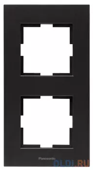 Рамка Panasonic Karre Plus WKTF08123AB-RU 2x вертикальный монтаж металл черный (упак.:1шт)