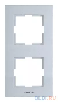 Рамка Panasonic Karre Plus WKTF08123AS-RU 2x вертикальный монтаж металл серебро (упак.:1шт)