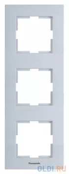 Рамка Panasonic Karre Plus WKTF08133AS-RU 3x вертикальный монтаж металл серебро (упак.:1шт)