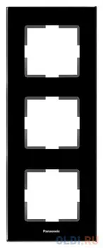 Рамка Panasonic Karre Plus WKTF08133GG-RU 3x вертикальный монтаж стекло черный (упак.:1шт)