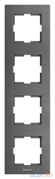 Рамка Panasonic Karre Plus WKTF08142DG-RU 4x вертикальный монтаж пластик дымчатый (упак.:1шт)
