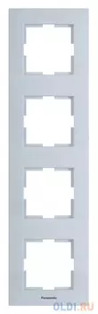 Рамка Panasonic Karre Plus WKTF08143AS-RU 4x вертикальный монтаж металл серебро (упак.:1шт)