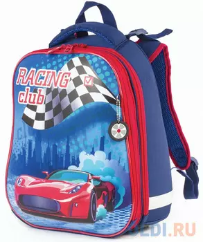 Ранец светоотражающие материалы BRAUBERG Race club 17 л ассорти