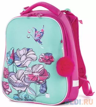 Ранец светоотражающие материалы BRAUBERG Весенняя мята 17 л салатовый