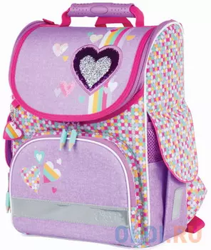 Ранец TIGER FAMILY (ТАЙГЕР) для учениц начальной школы, Nature Quest, Стильное сердце, 35х31х19 см, TGNQ-036A