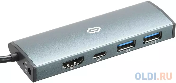 Разветвитель USB Type-C Digma HUB-2U3.0СH-UC-G HDMI USB Type-C 2 х USB 3.0 серый