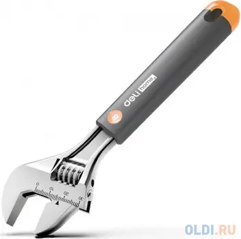 Разводной ключ Home Series Gray Deli HT1508C 200мм, эксклюзивный дизайн, рукоятка - высококачественный софттач пластик