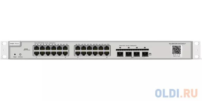 Reyee 24-Port 10G L2 Managed POE Switch, 24 Gigabit RJ45 POE/POE+ Ports, 4 *10G SFP+ Slots, 370W PoE power budget,19-inch Rack-mountable Steel Case
