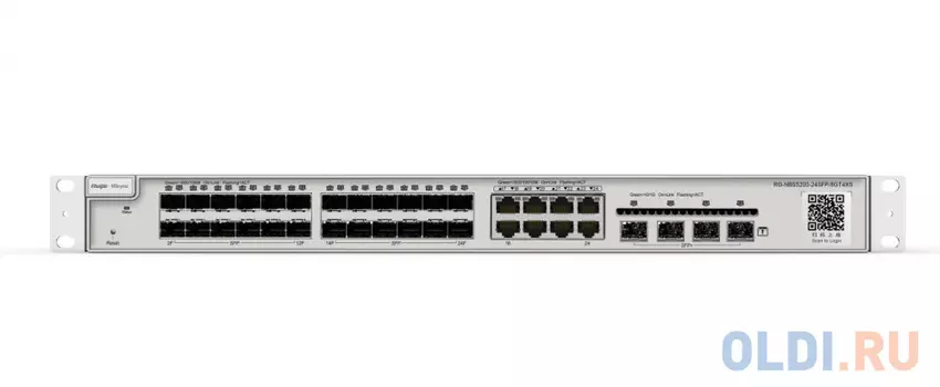 Reyee 24-Port SFP L2+ Managed Switch, 24 SFP Slots, 8 Gigabit RJ45 Combo Ports,4 *10G SFP+ Slots,19-inch Rack-mountable Steel Case, Static Routing