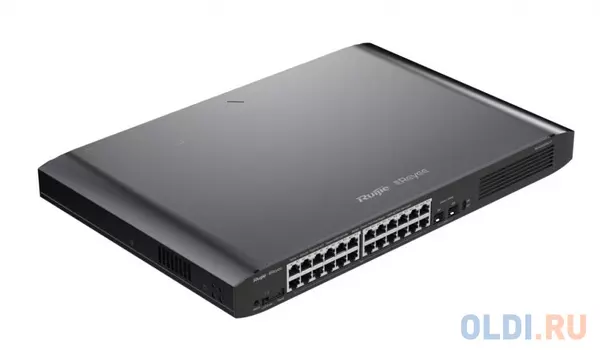 Reyee 26-Port Gigabit Smart POE Switch, 24 Gigabit RJ45 POE/POE+ Ports, 2 SFP Slots, 370W PoE power budget,19-inch Rack-mountable Steel Case