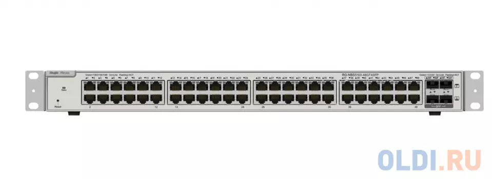 Reyee 48-Port 10G L2 Managed POE Switch, 48 Gigabit RJ45 POE/POE+ Ports,4 *10G SFP+ Slots, 370W PoE Power budget,19-inch Rack-mountable Steel Case