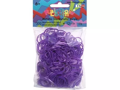 Резинки для плетения Rainbow Loom Силикон Металлик/Фиолетовый 20327 300 шт