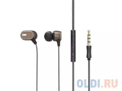 RITMIX RH-182M Brown {10 мм, 20-20 000 Гц, 32 Ом, 95 дБ ± 3 дБ, мик:-42 дБ ± 3 дБ, Jack 3,5 мм, 1,2 м ± 0,3 м, металл + пластик}