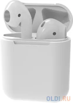 RITMIX RH-825BTH TWS white {Bluetooth 5.0 + EDR, сенсорное управление, 12 мм, 20-20000 Гц, 32 Ом, 35 мАч (наушники), 350 мАч }