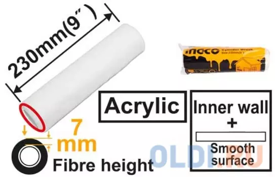 Ролик для малярного валика INGCO HRC0523007