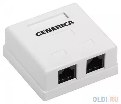 Розетка ITK GENERICA CS2-1C5EU-22-G настенная 62x59.6x26.5мм RJ45 ABS белый