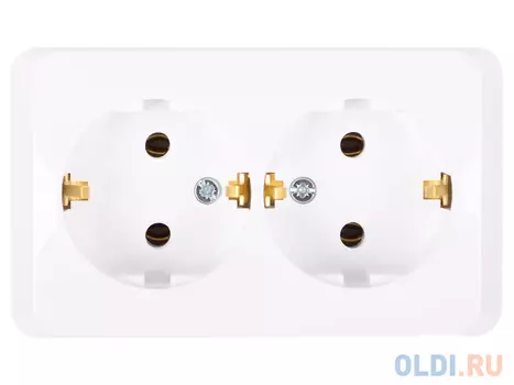 Розетка PA16-007b Этюд 2-местная, открытой проводки, 16А, с заземлением, белая Schneider Electric