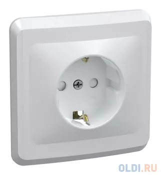 Розетка силовая IEK ВЕГА (ERV14-K01-16-DM) скрыт. зазем. штор. IP20 белый (упак.:1шт)