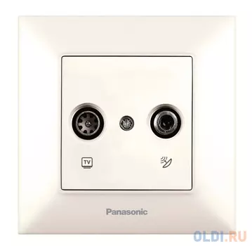 Розетка телевизионная Panasonic Arkedia Slim (WNTC04612BG-RU) скрыт. IP20 бежевый (упак.:1шт)