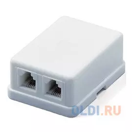 Розетка внешняя телефонная 2xRJ-12 6P4C двойная