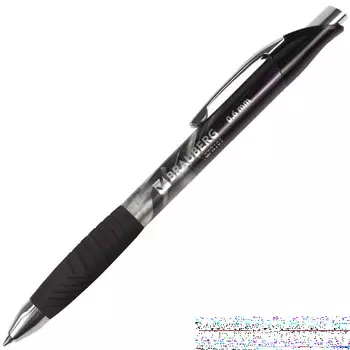 Ручка гелевая автоматическая BRAUBERG "Metropolis Gel", корпус с печатью, узел 0,6 мм, линия 0,4 мм, черная, GPR101