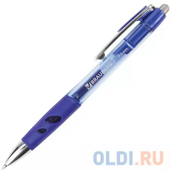 Ручка гелевая автоматическая BRAUBERG Officer синий 0.35 мм