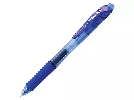 Ручка гелевая автоматическая с грипом PENTEL (Япония) "Energel-X", СИНЯЯ, узел 0,5 мм, линия письма 0,25 мм