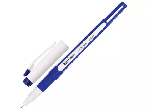 Ручка гелевая BRAUBERG "Contract", корпус синий, игольчатый узел 0,5 мм, линия 0,35 мм, синяя