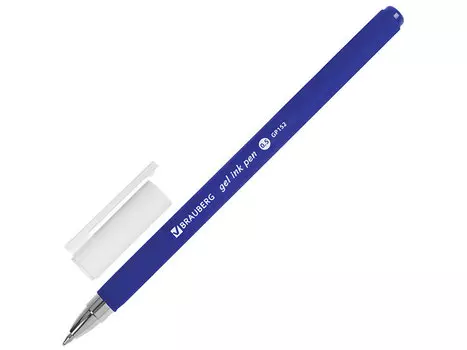 Ручка гелевая BRAUBERG "Matt Gel", СИНЯЯ, корпус soft-touch, узел 0,5 мм, линия 0,35 мм