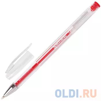Ручка гелевая гелевая BRAUBERG "Jet" красный 0.35 мм