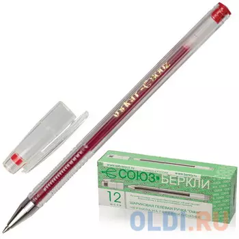 Ручка гелевая СОЮЗ "Oskar", корпус прозрачный, узел 0,7 мм, линия письма 0,4 мм, красная, РГ 155-03