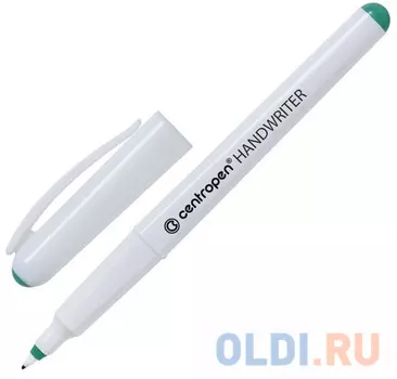 Ручка капиллярная CENTROPEN "Handwriter", ЗЕЛЕНАЯ, трехгранная, линия письма 0,5 мм, 4651/1З