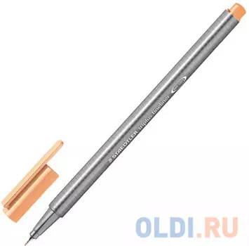 Ручка капиллярная STAEDTLER "Triplus Fineliner", СВЕТЛО-ОРАНЖЕВАЯ, трехгранная, линия письма 0,3 мм, 334-43