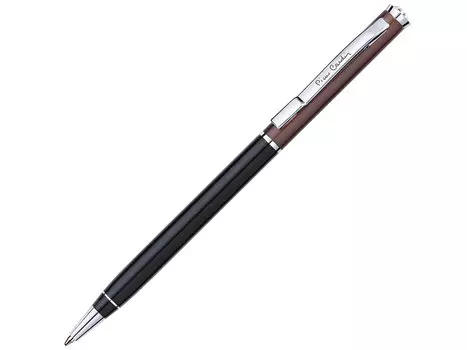 Ручка подарочная шариковая PIERRE CARDIN (Пьер Карден) "Gamme", корпус черный/коричневый, алюминий, хром, синяя