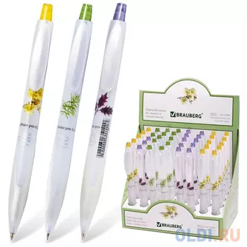 Ручка шариковая автоматическая BRAUBERG 141286 синий 0.35 мм