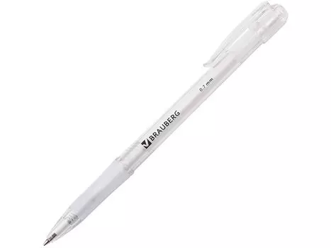 Ручка шариковая автоматическая BRAUBERG "Department", корпус прозрачный, узел 0,7 мм, линия 0,35 мм, синяя