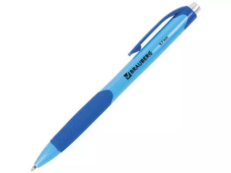 Ручка шариковая автоматическая BRAUBERG "Juicy", корпус ассорти, узел 0,7 мм, линия 0,35 мм, синяя