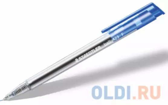 Ручка шариковая автоматическая STAEDTLER, корпус прозрачный, узел 0,7 мм, линия 0,45 мм, синяя, 423 F-3