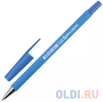 Ручка шариковая BRAUBERG "Capital blue", корпус soft-touch голубой, узел 0,7 мм, линия 0,35 мм, синяя, 142493