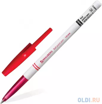 Ручка шариковая BRAUBERG Офисная красный 1 мм