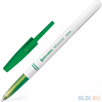 Ручка шариковая BRAUBERG Офисная зеленый 1 мм