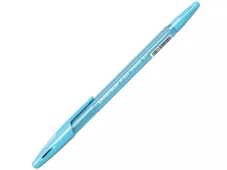 Ручка шариковая ERICH KRAUSE "R-301 Spring Grip", синяя, корпус тонированный ассорти, узел 0,7 мм, линия 0,35 мм