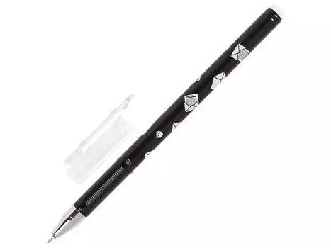 Ручка шариковая масляная BRAUBERG BLACK&amp;WHITE "Letters", узел 0,7 мм, линия 0,35 мм, синяя