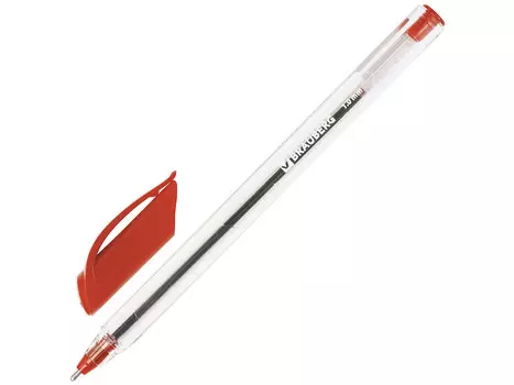 Ручка шариковая масляная BRAUBERG Extra Glide красная, трехгранная, узел 1 мм, линия письма 0,5 мм