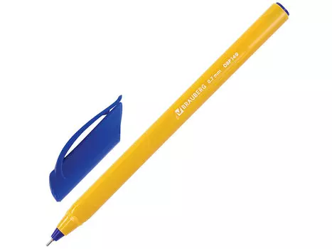 Ручка шариковая масляная BRAUBERG "Extra Glide Orange", СИНЯЯ, трехгранная, узел 0,7 мм, линия письма 0.35 мм