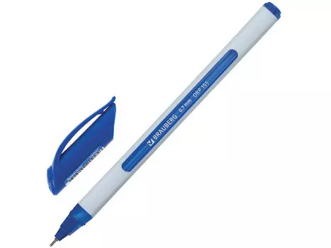 Ручка шариковая масляная BRAUBERG "Extra Glide Soft White", синяя, узел 0,7 мм, линия письма 0,35 мм