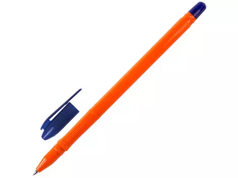 Ручка шариковая масляная BRAUBERG "Flame", корпус оранжевый, узел 1 мм, линия 0,7 мм, синяя
