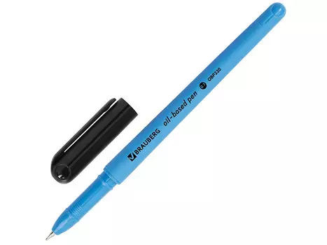 Ручка шариковая масляная BRAUBERG "i-Stick Neon", СИНЯЯ, корпус ассорти, узел 0,7 мм, линия письма 0.35 мм